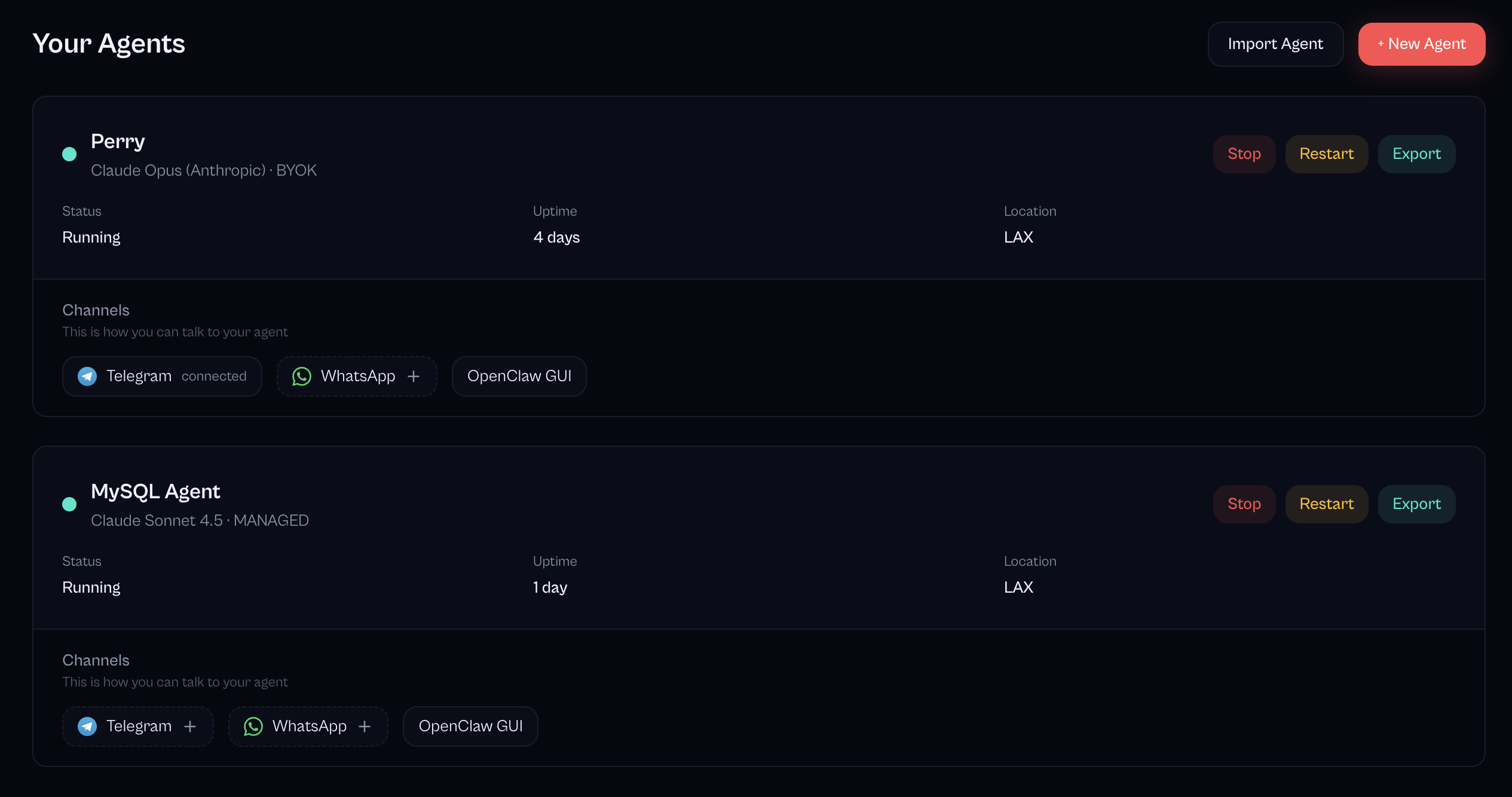 Clawly Dashboard — manage your OpenClaw agents